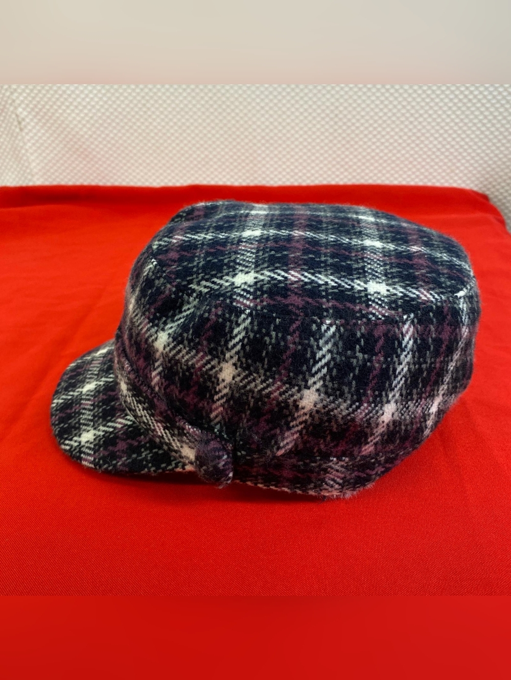 Manhattan Hat Company Purple Plaid Newsboy Cap Size One - Picture 2 of 8